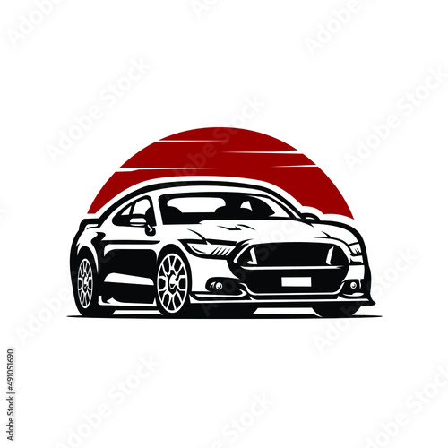 American muscle sport car illustration vector isolated. Best for car enthusiast and club related illustration