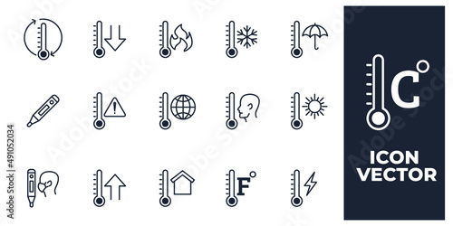 set of Temperature elements symbol template for graphic and web design collection logo vector illustration