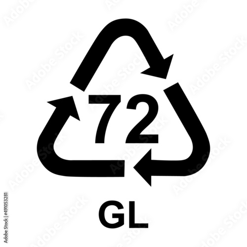 Glass symbol, ecology recycling sign isolated on white background. Package waste icon
