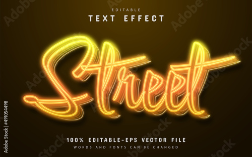 Street text effect neon style
