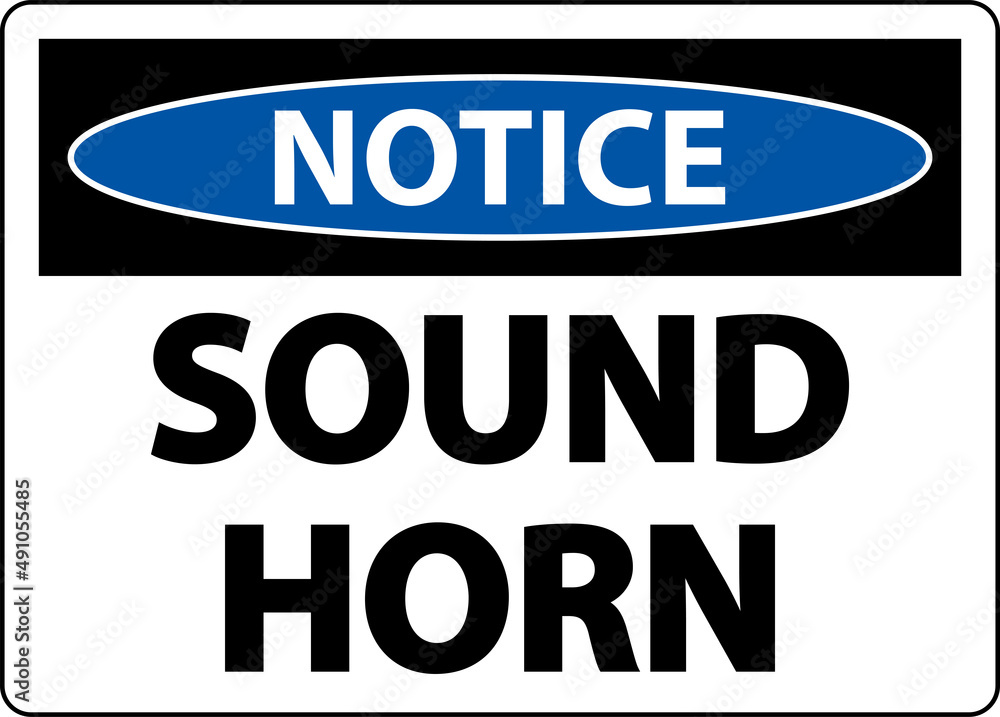 Notice Sound Horn Sign On White Background