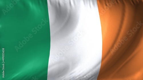Obraz na plátně National flag of Ireland. Irish flag waving against background.