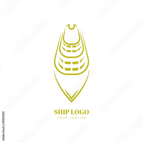 logo design with ship concept for your sea transportation business