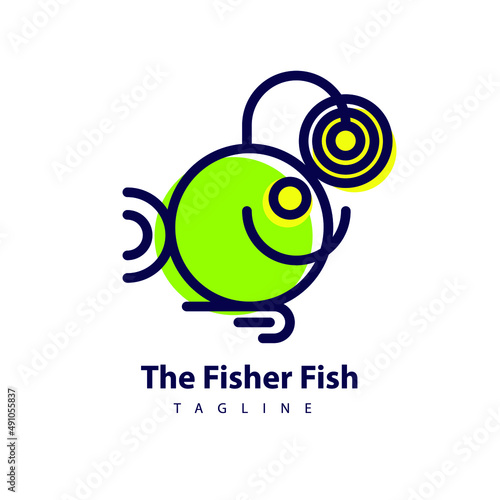 Wallpaper Mural Logo Design with angler fish for fishing club Torontodigital.ca
