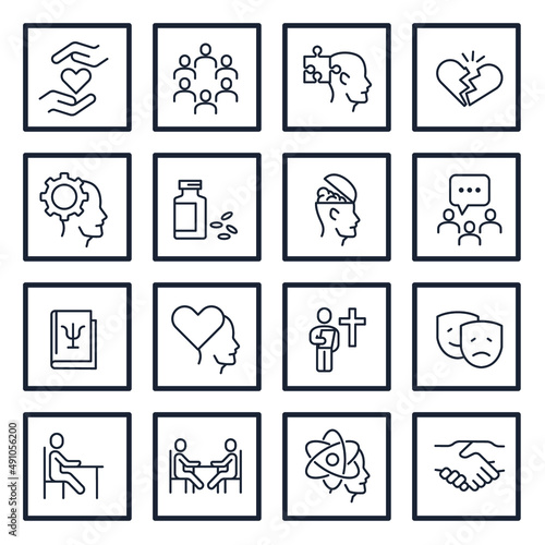 set of Psychology elements symbol template for graphic and web design collection logo vector illustration