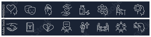 set of Psychology elements symbol template for graphic and web design collection logo vector illustration