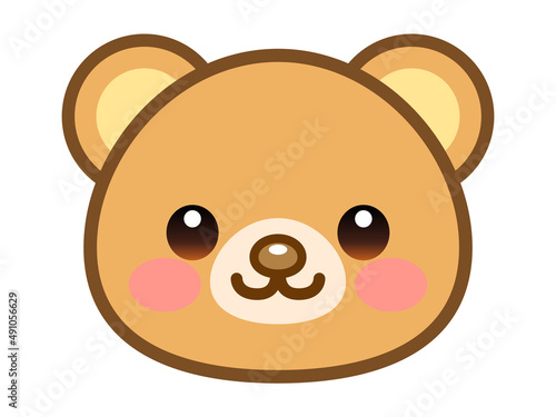 かわいいクマの顔アイコン＿ベクター