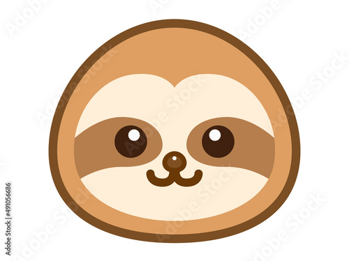 かわいいナマケモノの顔アイコン＿ベクター