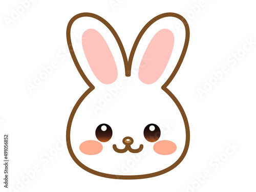 かわいいウサギの顔アイコン＿ベクター