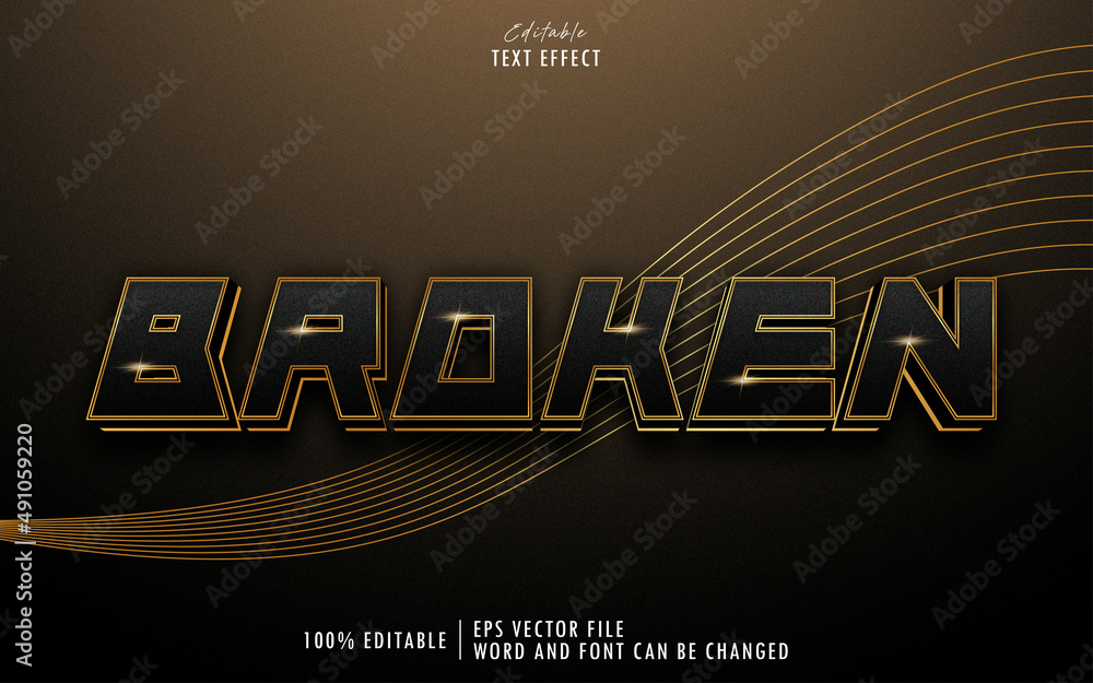 Obraz premium Black Broken 3D editable text effect premium free download