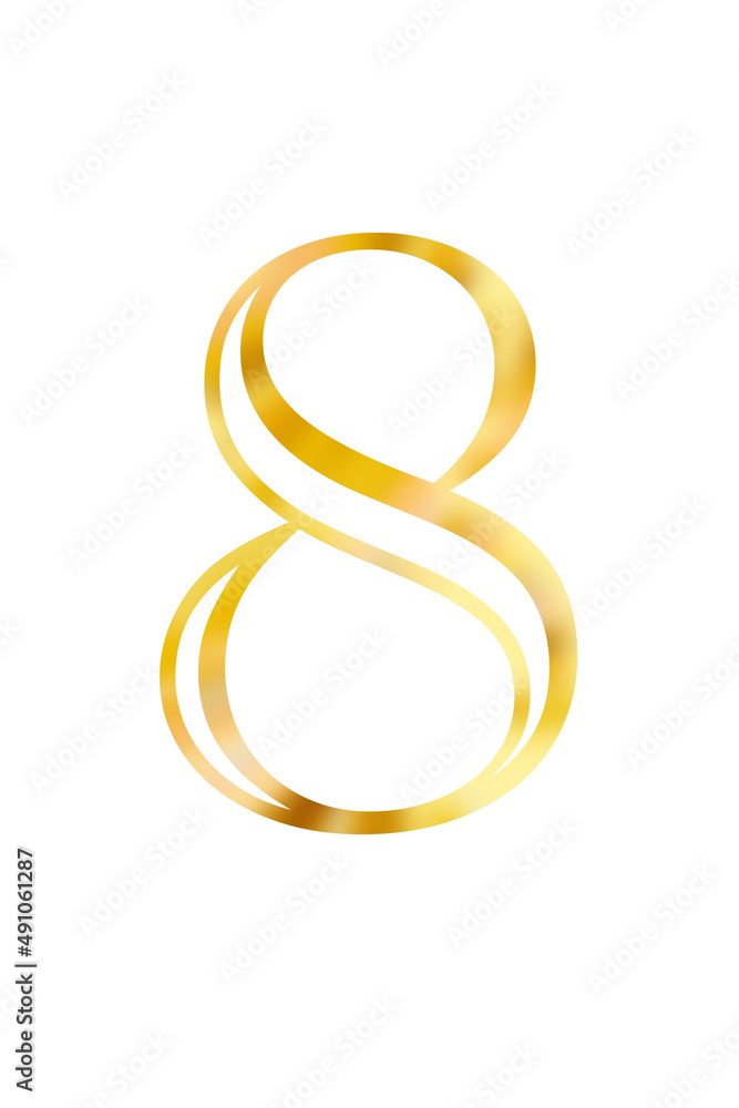 International Women's Day. Numeral 8 on a white background International Women's Day. Numeral 8 on a white background