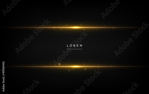 Abstract gold light effect on black background