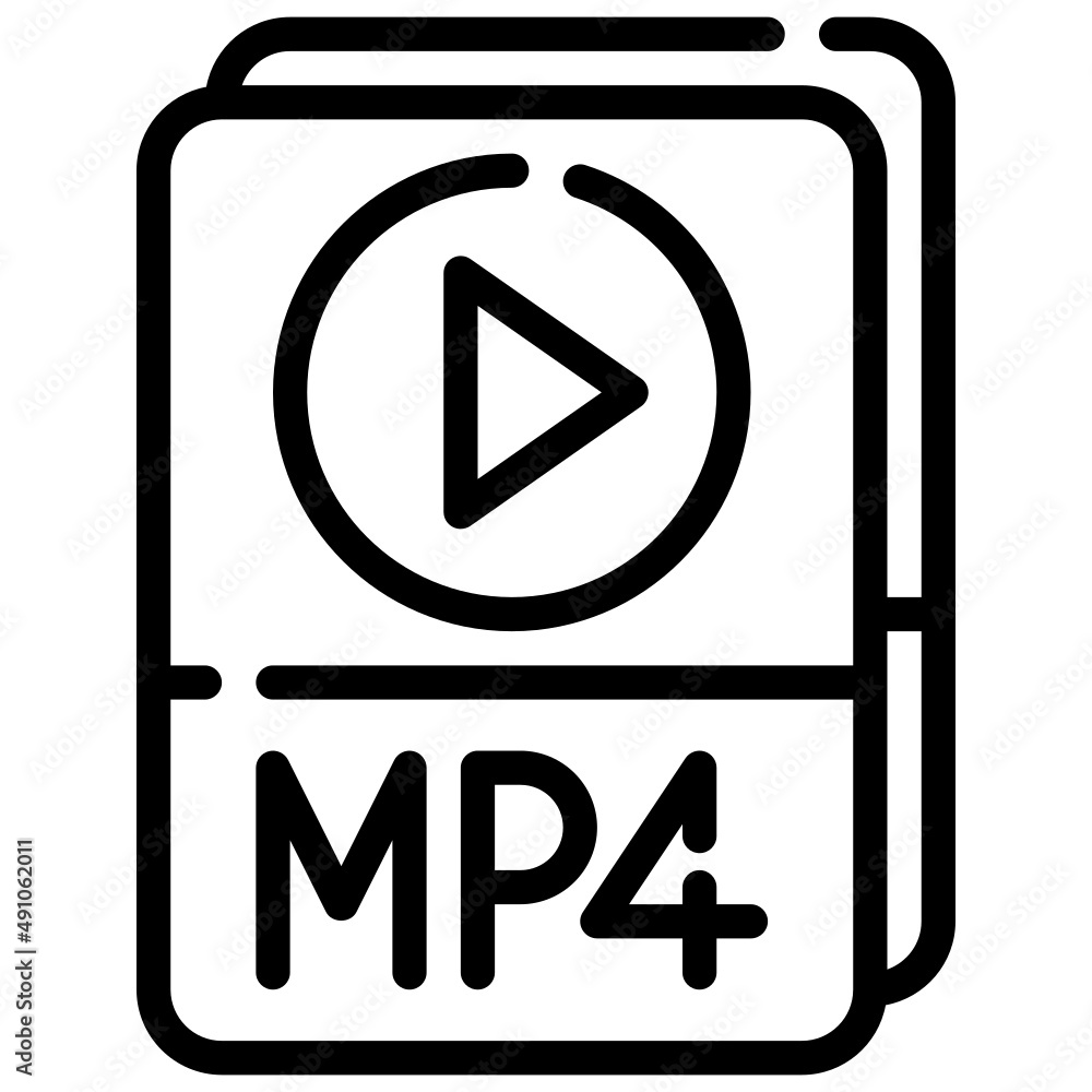 MP4 line icon,linear,outline,graphic,illustration MP4 line icon,linear,outline,graphic,illustration