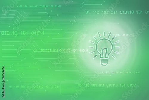 2d illustration bulb future technology, innovation background, creative idea concept 


