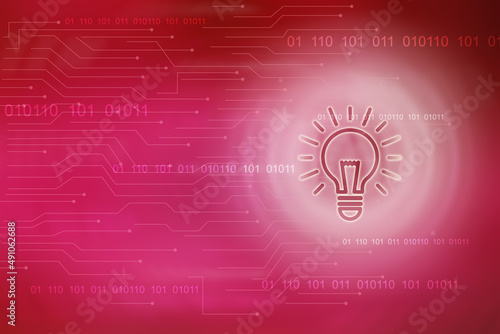 2d illustration bulb future technology, innovation background, creative idea concept 


