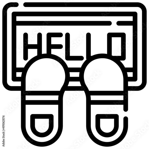 DOORMAT line icon,linear,outline,graphic,illustration