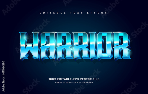 Ice warrior editable text effect template