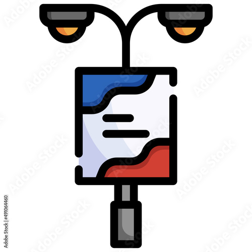 STREETLIGHT filled outline icon,linear,outline,graphic,illustration