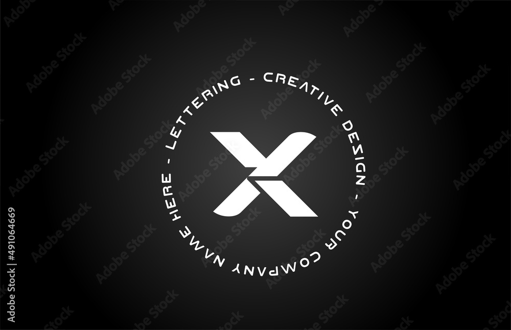 Circle X black and white alphabet letter logo icon design. Creative template for business and company Circle X black and white alphabet letter logo icon design. Creative template for business and company