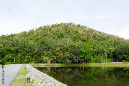 Khao Ruak Reservoir at Namtok Samlan National Park in Saraburi Thailand is a reservoir that tourists come to relax or camping during the holidays