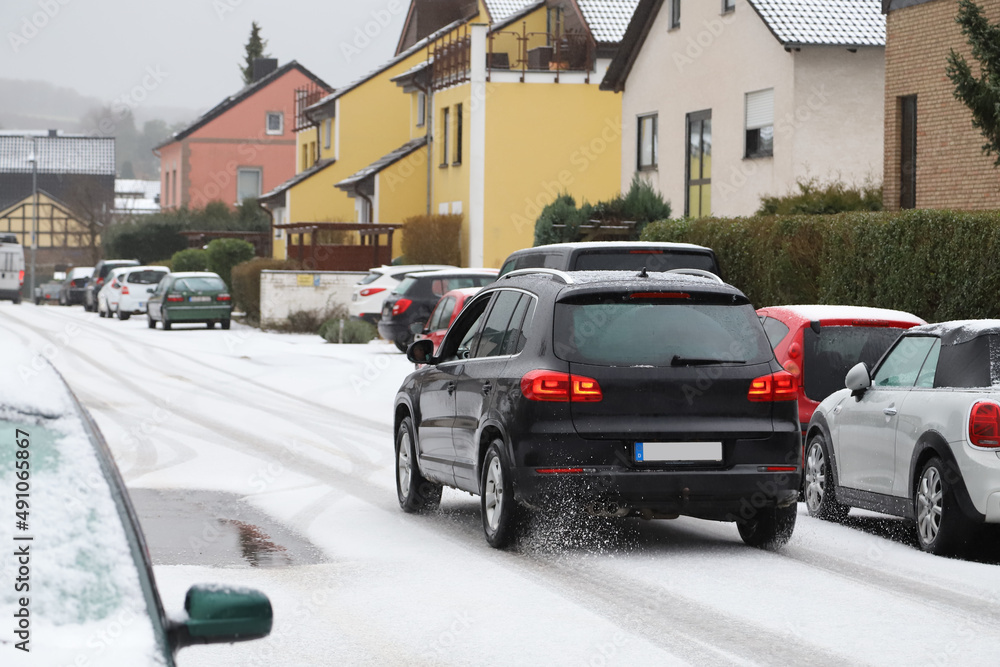 cars in the snow