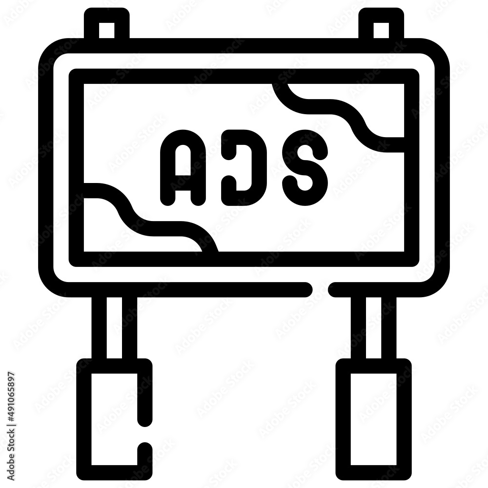 BILBOARD line icon,linear,outline,graphic,illustration BILBOARD line icon,linear,outline,graphic,illustration