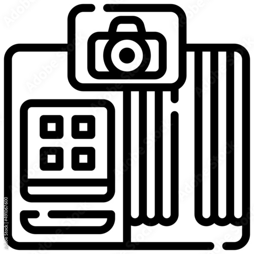 PHOTO BOOTH line icon,linear,outline,graphic,illustration