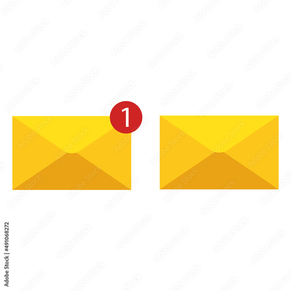 New message with letter. Mail icon. Vector illustration. New message with letter. Mail icon. Vector illustration.