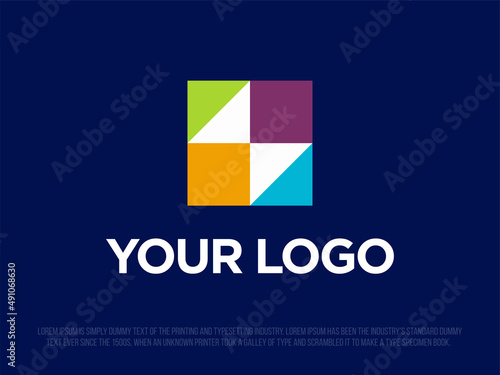 Free Download Modern professional logo with a square with a zipper inside - GFXLoad