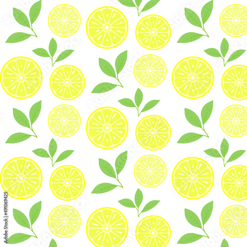 seamless orange slices pattern 