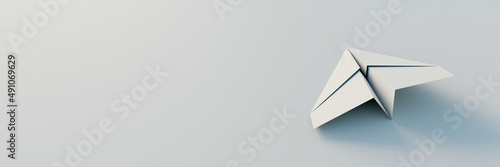 Isolated paper plane, leader among all; leadership and role model concepts, original 3d rendering background