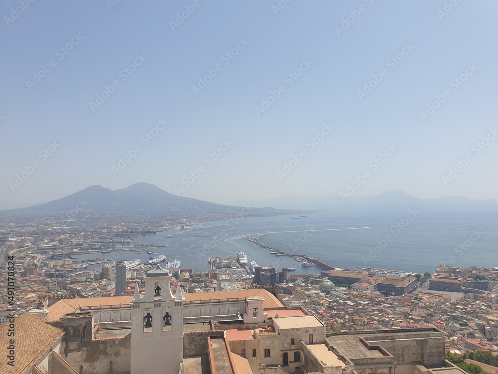 View of Naples Italy Vesuvius