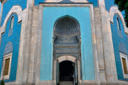 Bursa traditional symbol of green mausoleum and local name of yesil turbe and its entrance gate.