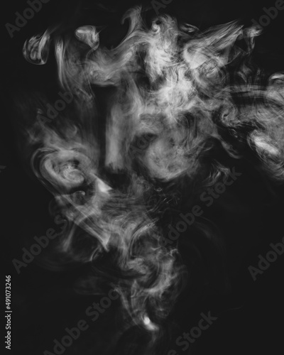 The image of a monster with smoke scary face