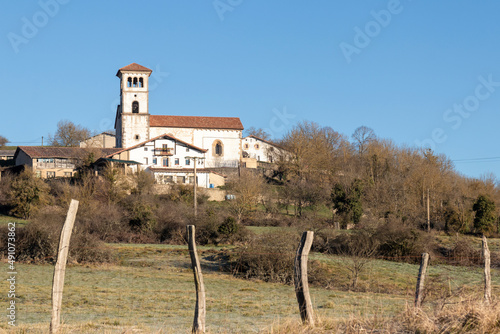 rural church in a town in the province of alava in the basque country photo