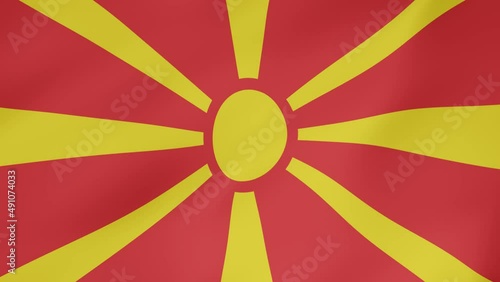 Bandera animada, Macedonia del Norte. 4K photo