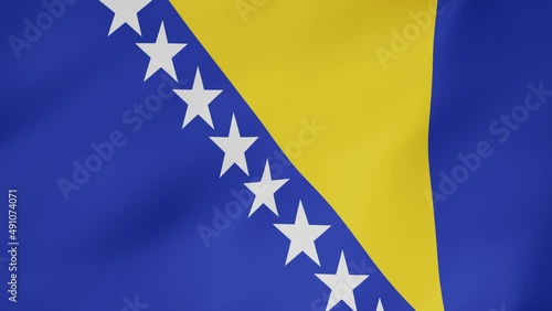 Bandera animada, Bosnia y Herzegovina. 4K photo