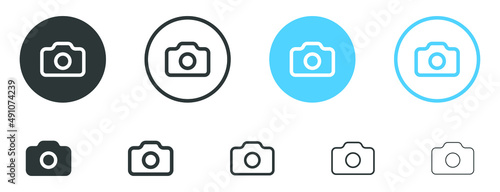 Camera icon, Photo camera symbol, snapshot icon in filled, thin line, outline and stroke style for apps and website	
 photo