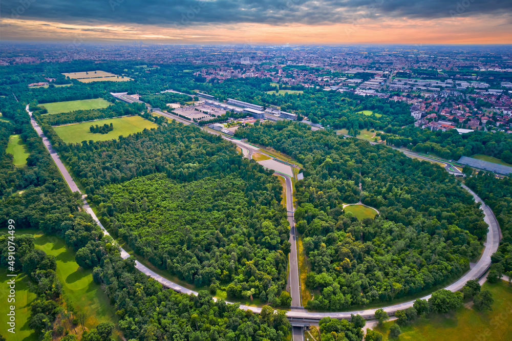 Fototapeta premium Monza race circut aerial view near Milano