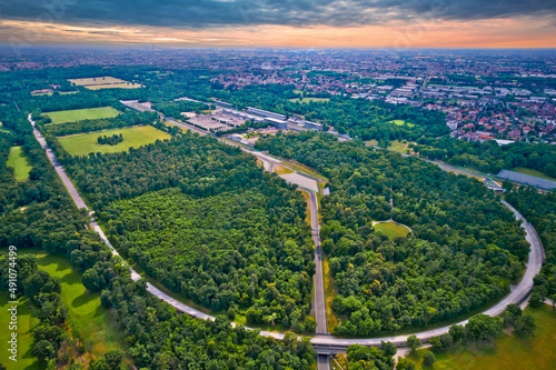 Monza race circut aerial view near Milano photo