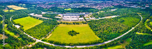 Aerial panoramic view of Monza race circut near Milano photo