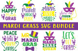 Mardi Gras SVG Bundle Cut Files for Cutting Machines like Cricut and Silhouette	