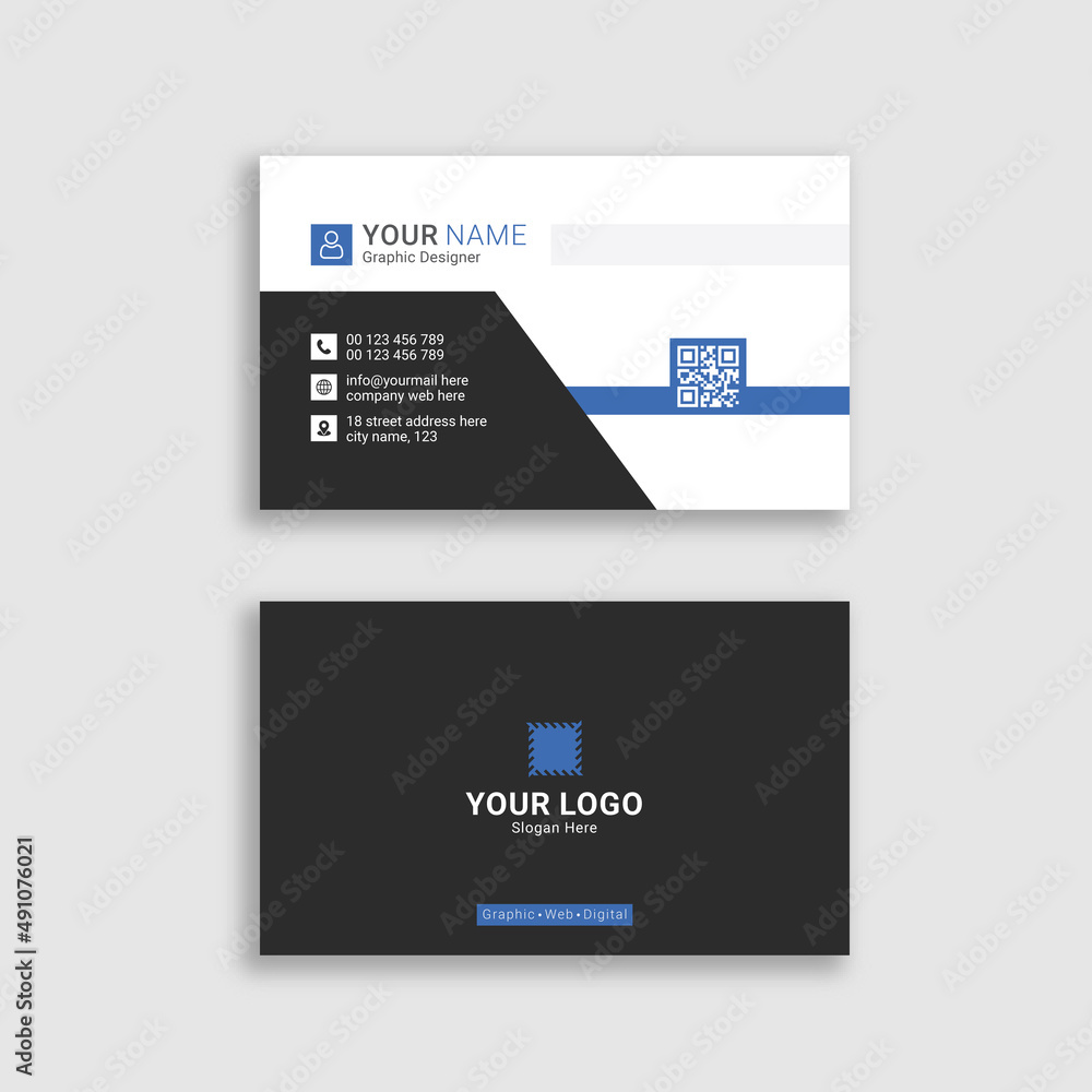 Modern business card template design vector Modern business card template design vector