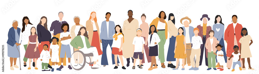 Multicultural group of mothers with kids collection. Flat vector illustration. Multicultural group of mothers with kids collection. Flat vector illustration.