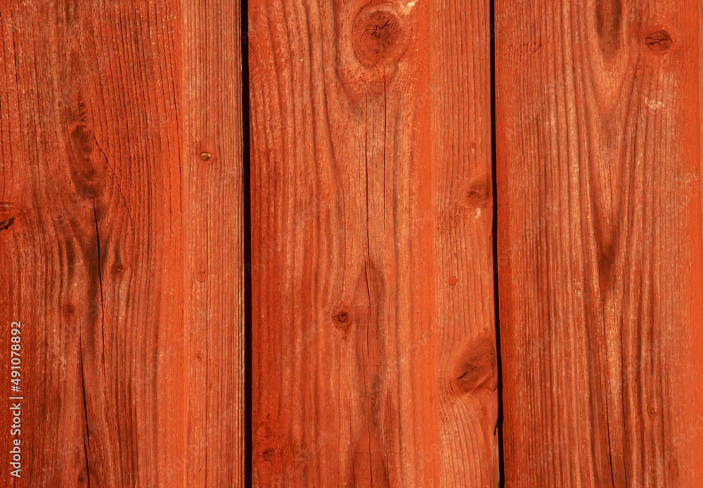 Naklejka premium Traditional red painted planks of a Swedish house. Usable as texture or background