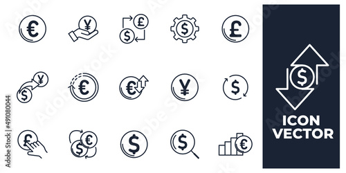 set of Currency elements symbol template for graphic and web design collection logo vector illustration