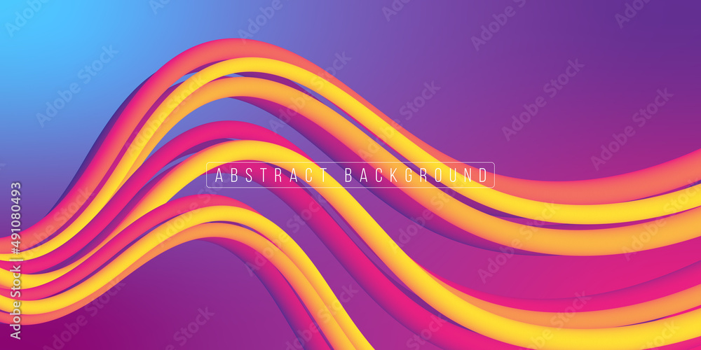 Fototapeta premium Colorful fluid wave gradient abstract background illustration