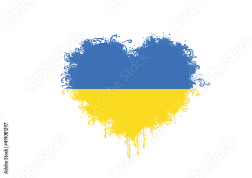 Ukraine. Heart. Flag.