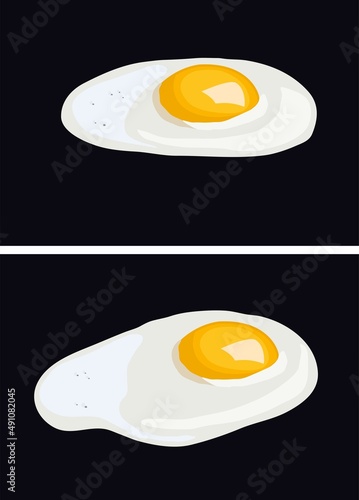 vector set of fried eggs