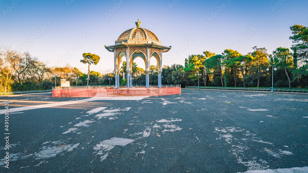 Temple in the Vittorio Emanuele Park in Caltagirone, Catania, Sicily, Italy, Europe, World Heritage Site